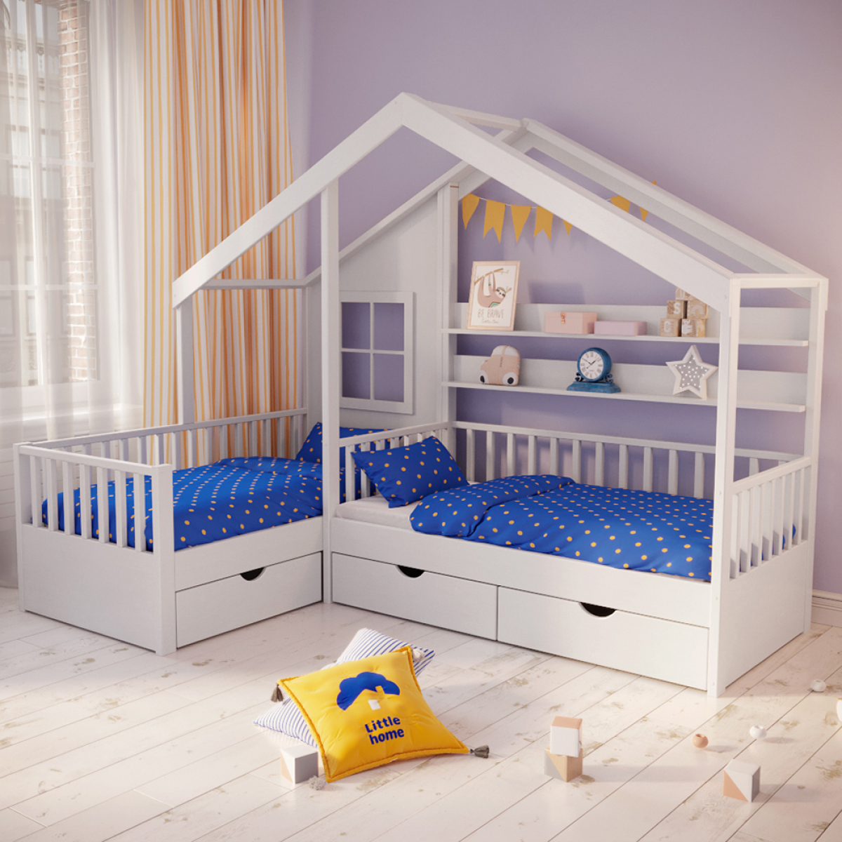 Кроватка домик для двоих детей